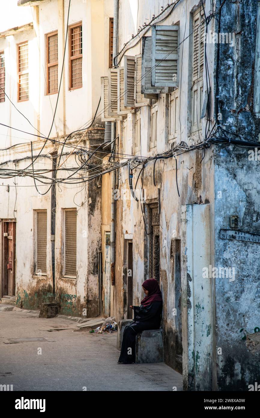 The old alleyways of Stonetown Zanzibar Stock Photo