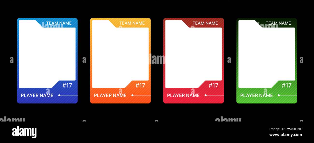 Game sports card template. A set of trading frames for football