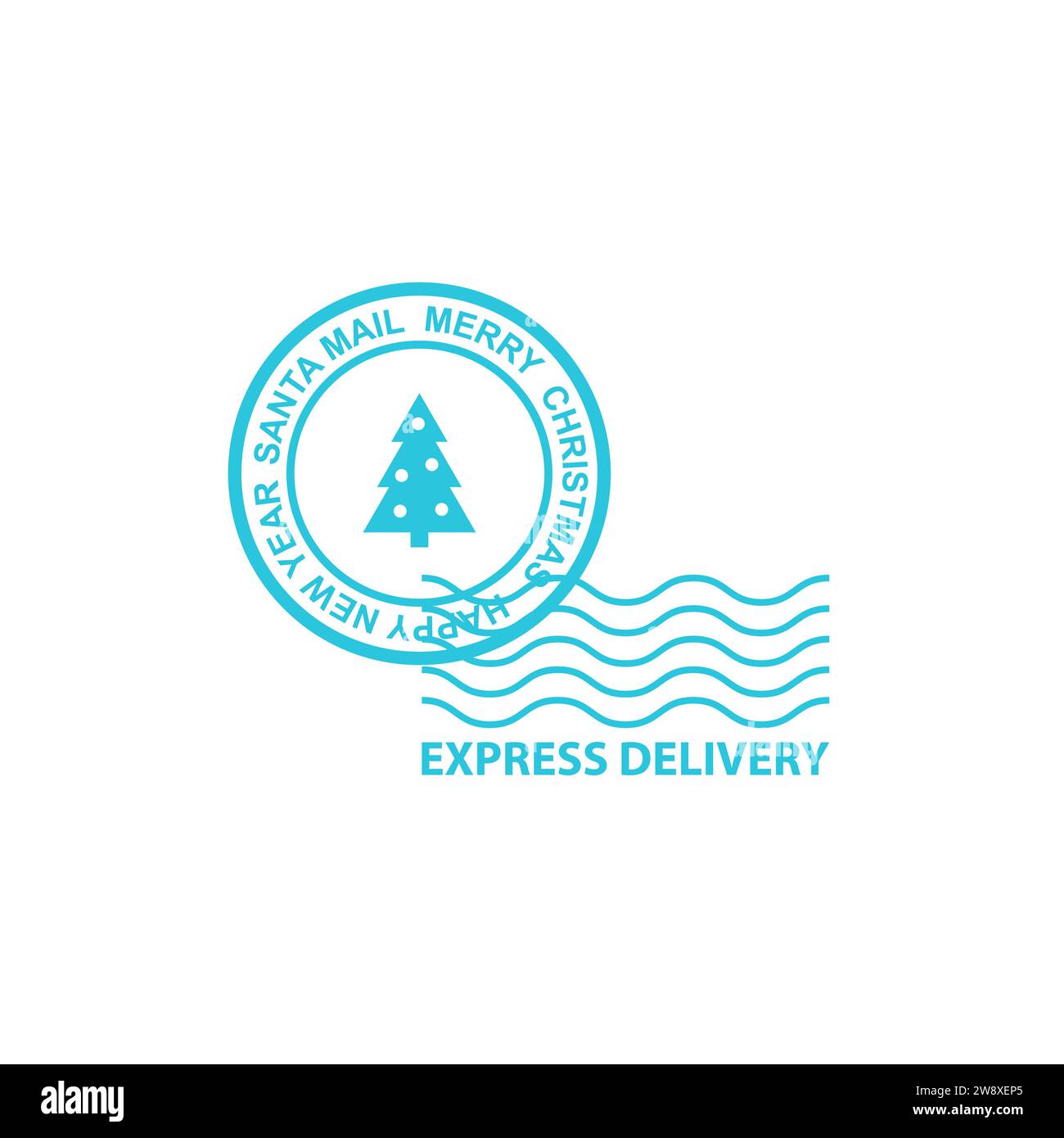Santa Claus - Northpole Christmas mail stamp postmark icon. From blue icon set. Stock Vector