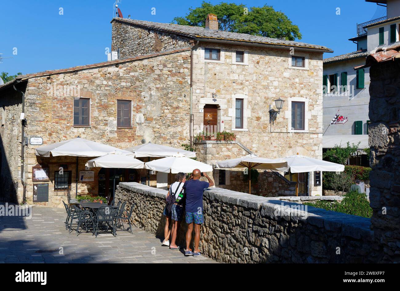 The ancient village of Bagno Vignoni, Val d'Orcia, Tuscany, Italy Stock Photo