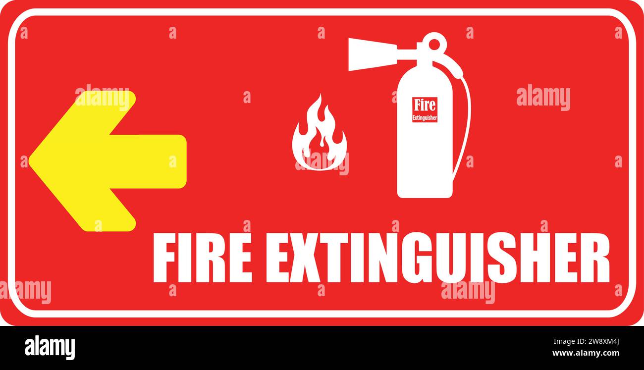 Fire indication icon | Fair Extinguisher Direction | Fire Extinguisher sign | Fire and Safety Stock Vector