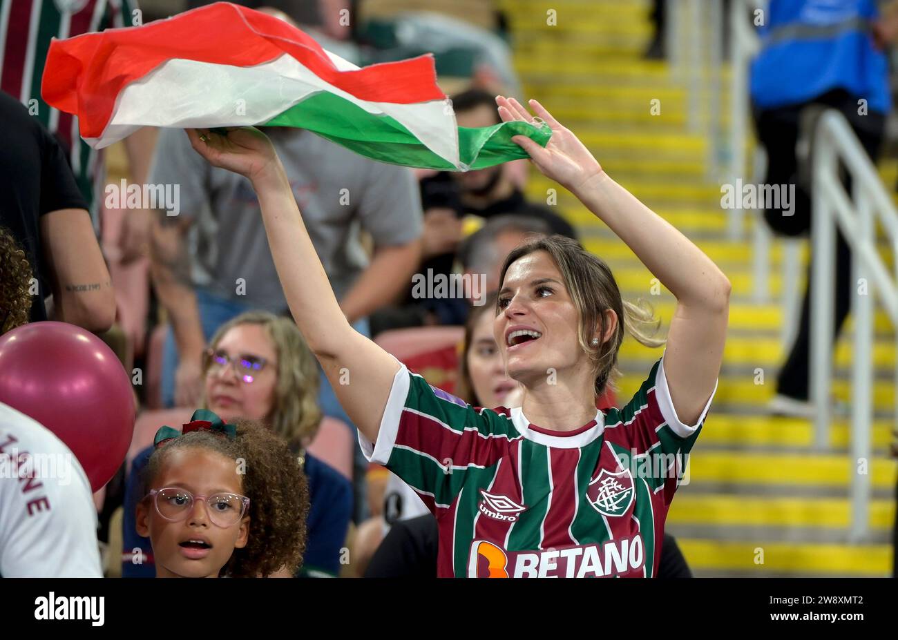 Fluminense fans during the FIFA Club World Cup 2023 final at the King Abdullah Sports City Stadium, Jeddah, Saudi Arabia. Picture date: Friday December 22, 2023. Stock Photo