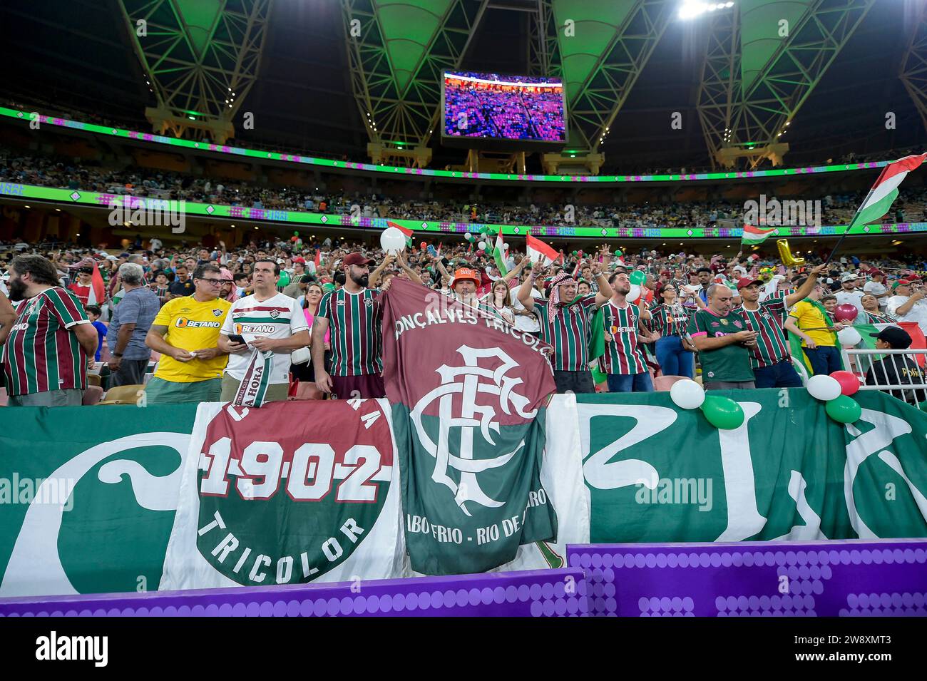 Fluminense fans during the FIFA Club World Cup 2023 final at the King Abdullah Sports City Stadium, Jeddah, Saudi Arabia. Picture date: Friday December 22, 2023. Stock Photo