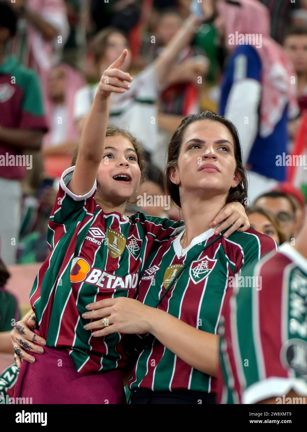 Fluminense fans during the FIFA Club World Cup 2023 final at the King Abdullah Sports City Stadium, Jeddah, Saudi Arabia. Picture date: Friday December 22, 2023. Stock Photo
