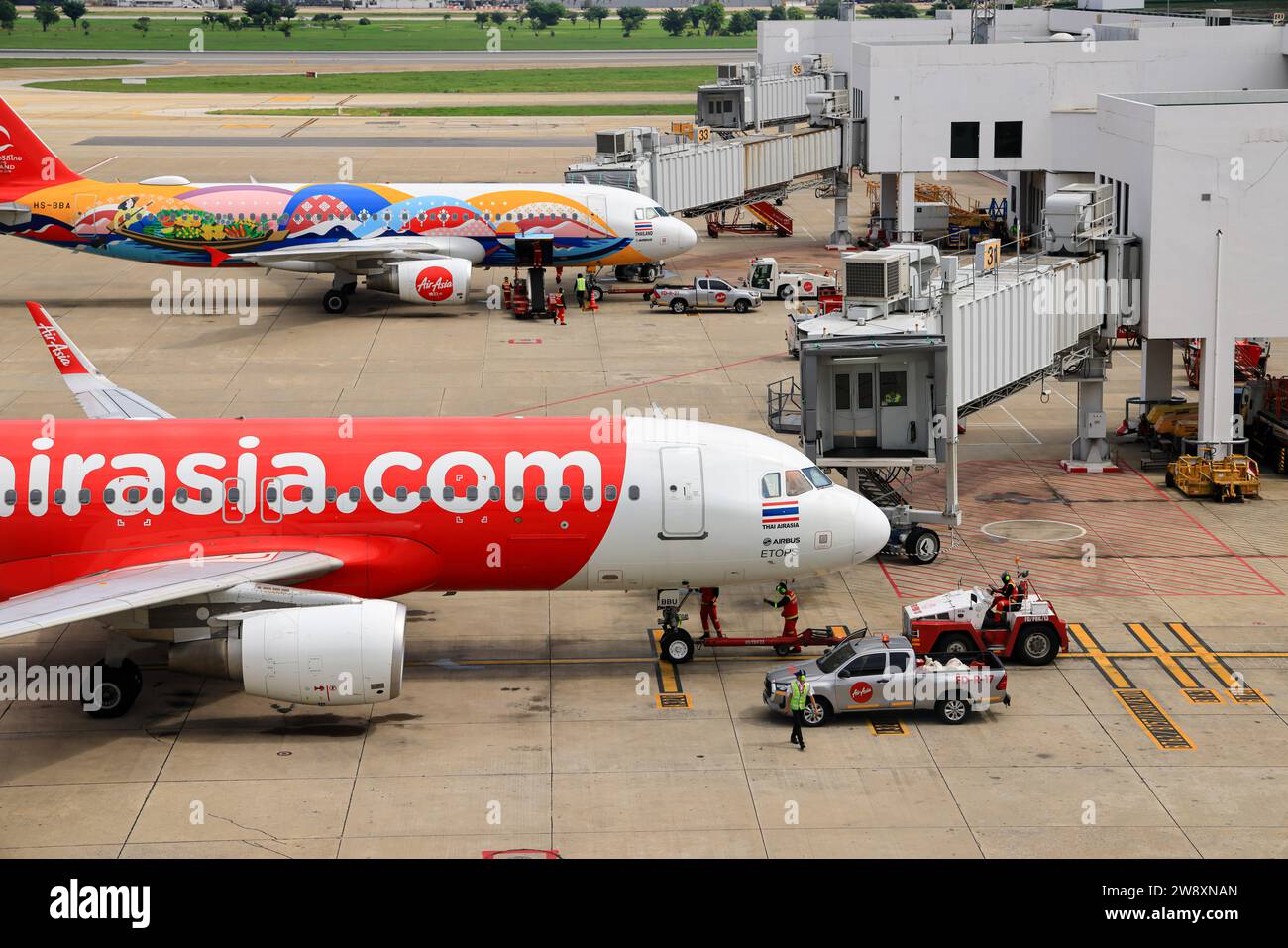 Thai AirAsia fleet Airbus A320 operated at Don-Mueang International Airport. Stock Photo