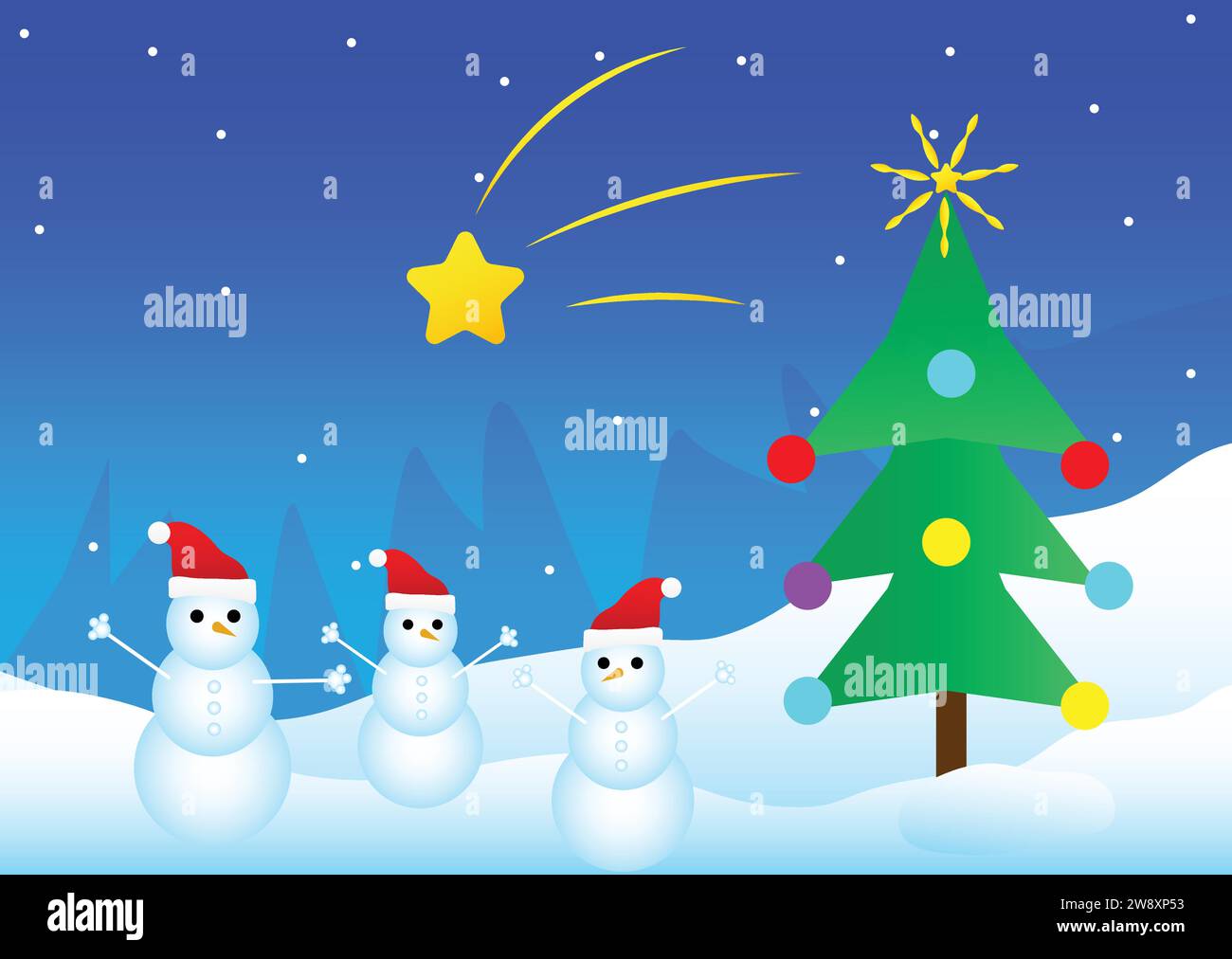 christmas card illustration Stock Vector