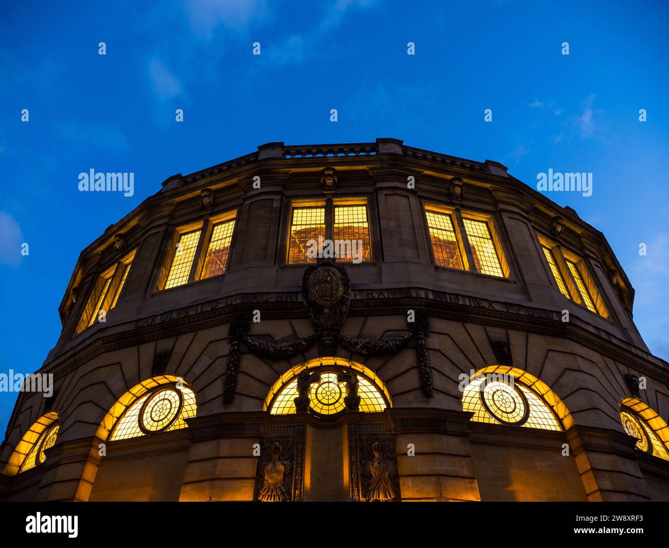 The Sheldonian Theatre, Nighttime, University of Oxford,  Oxford, Oxfordshire, England, UK, GB. Stock Photo