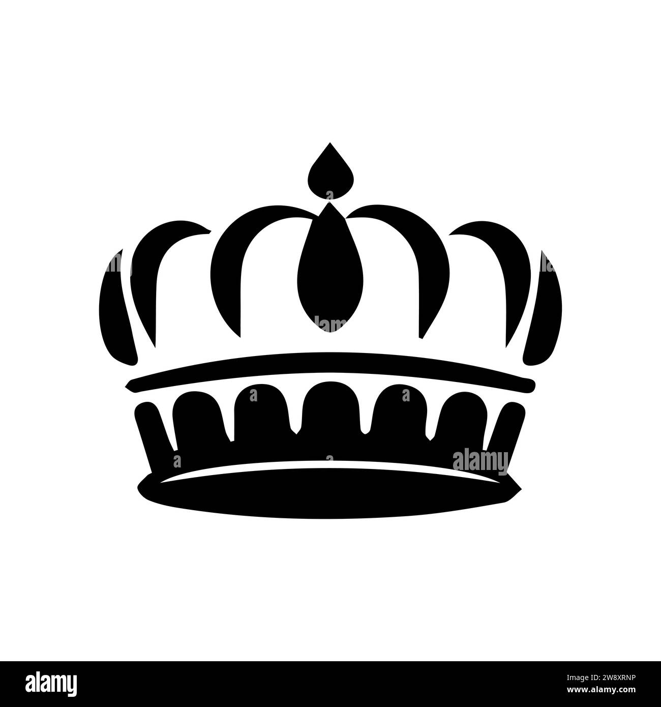 Crown Icon. Simple, black silhouette of a royal crown. Vector