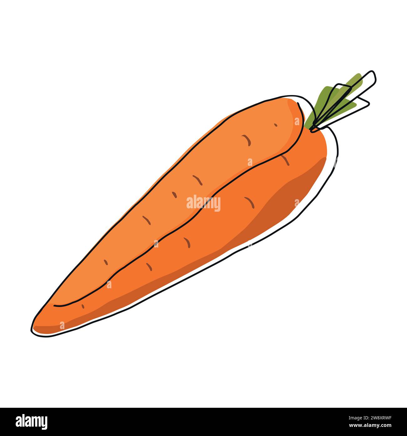 Line carrot on white background. Vector illustration Stock Vector