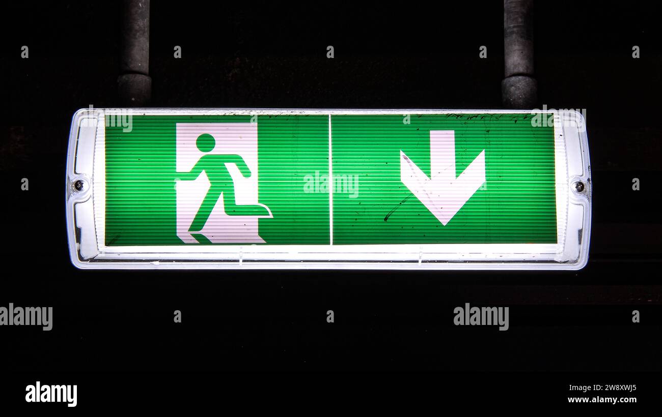 Fire Exit Sign Stock Photo
