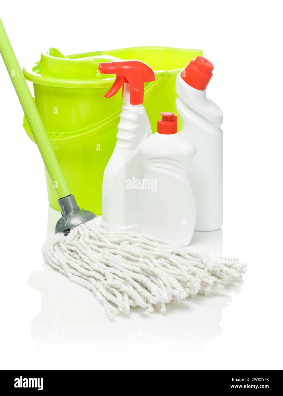 Bottles, mops and buckets insulated Stock Photo Alamy