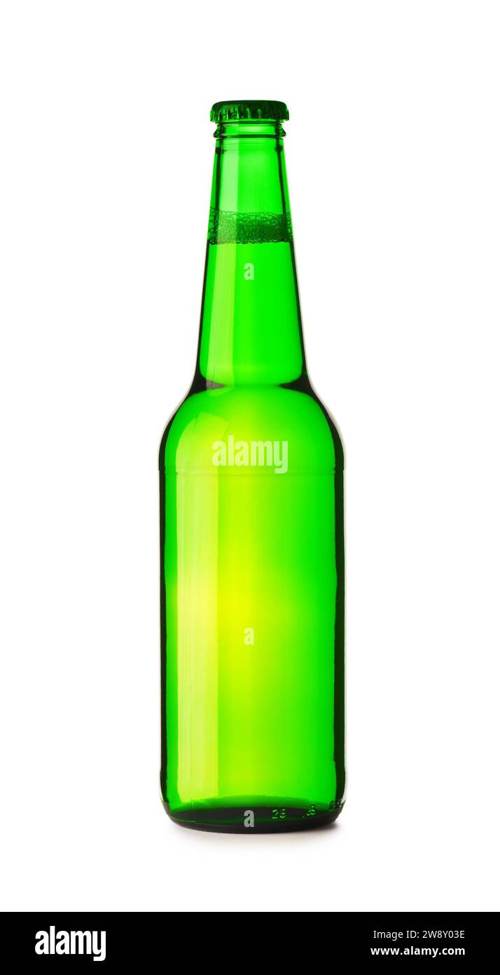 Insulated green beer bottle Stock Photo