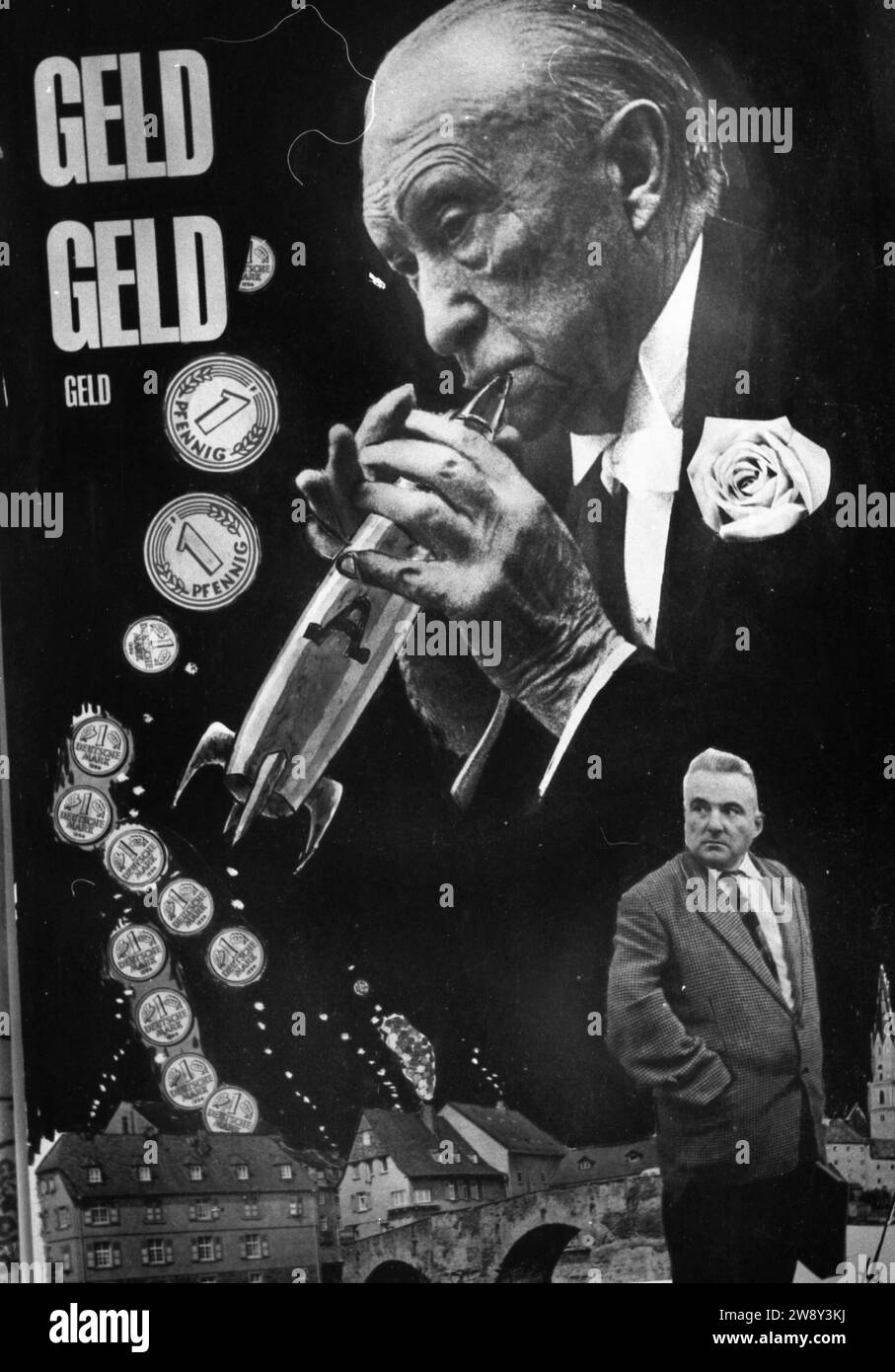 DEU, Germany, Dortmund: Personalities from politics, business and culture from the 1950s Dortmund. Photomontage by Joan Hartfield (GB) ca. 1957 Stock Photo
