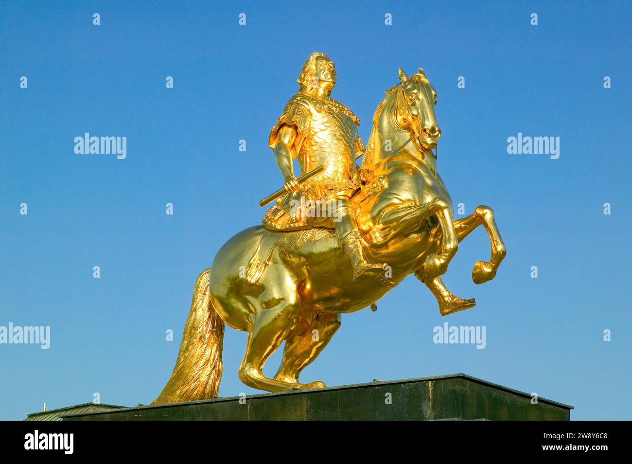 Golden rider statue of augustus ii the strong hi-res stock photography ...
