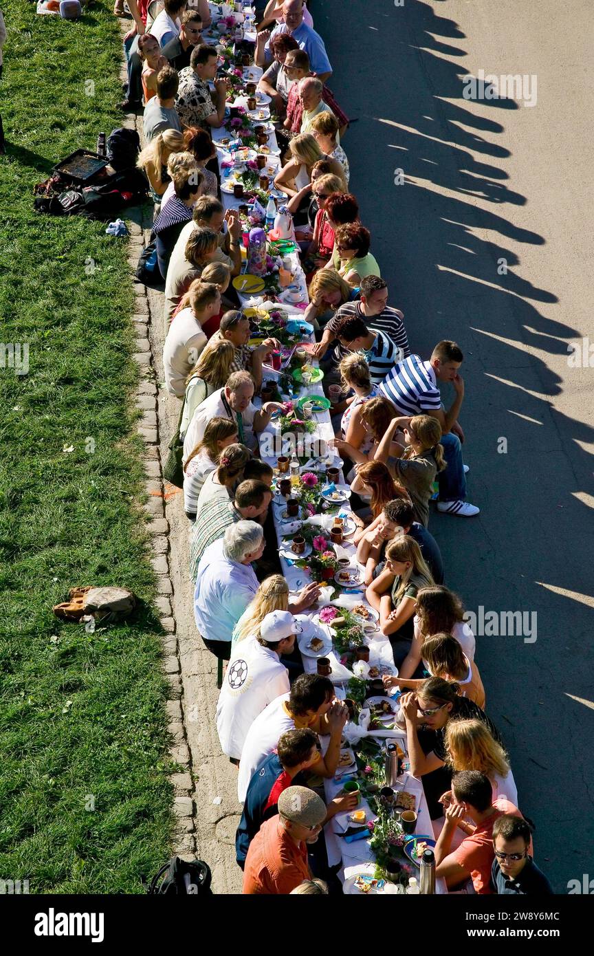 Longest coffee table in the world in Dresden Stock Photo Alamy