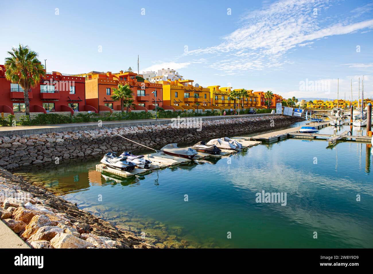 Portimao marina in the Algarve in the south of Portugal Stock Photo
