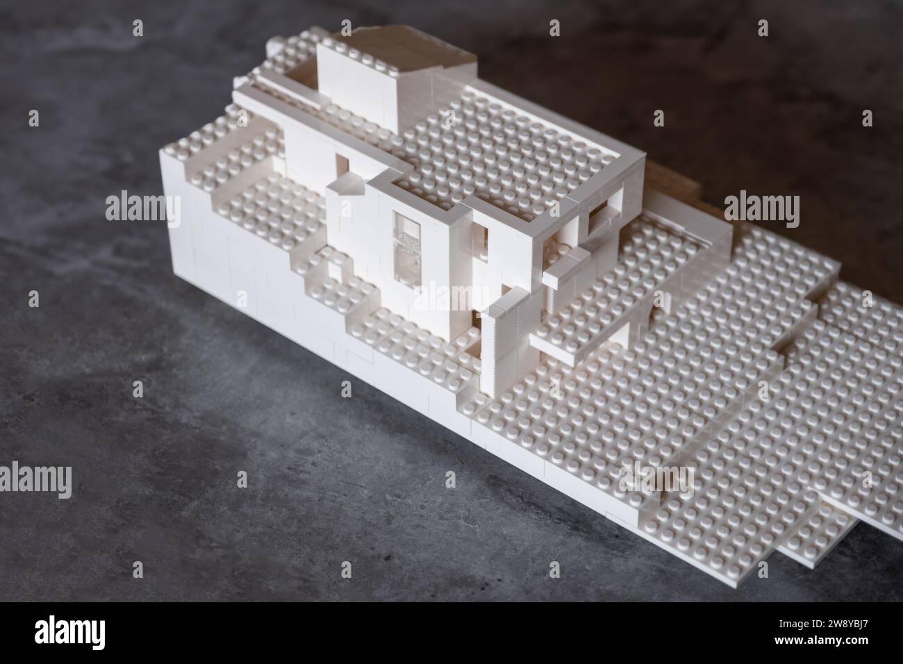 Model Houses Using Blocks modern house model made of blocks represents modern house structure as ...