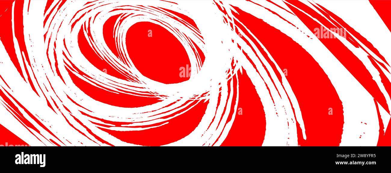 red background with circular brush strokes Stock Vector