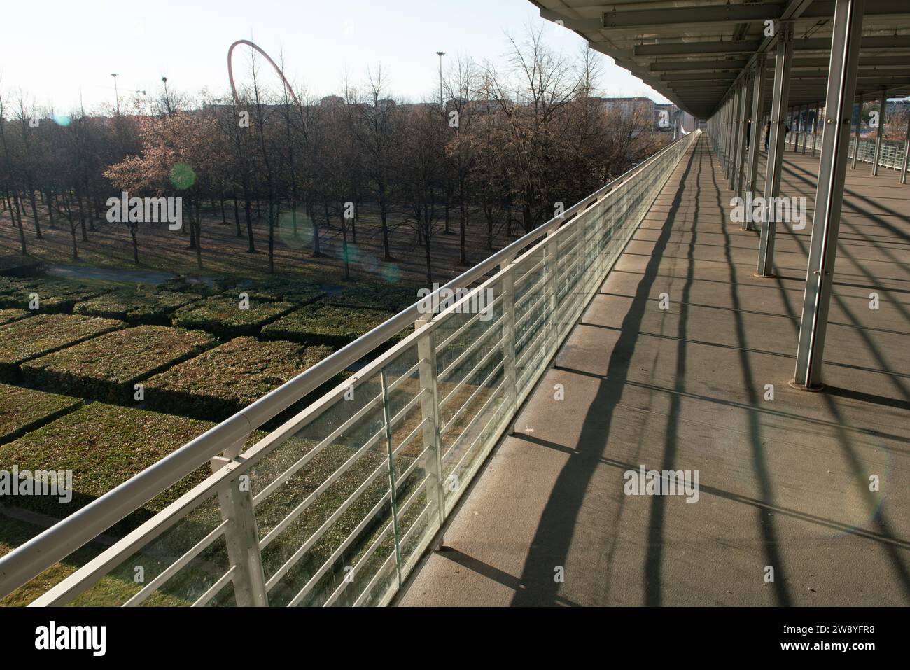 Walking Path Railing railing with pedestrian walkway with handrails and white railing in ...