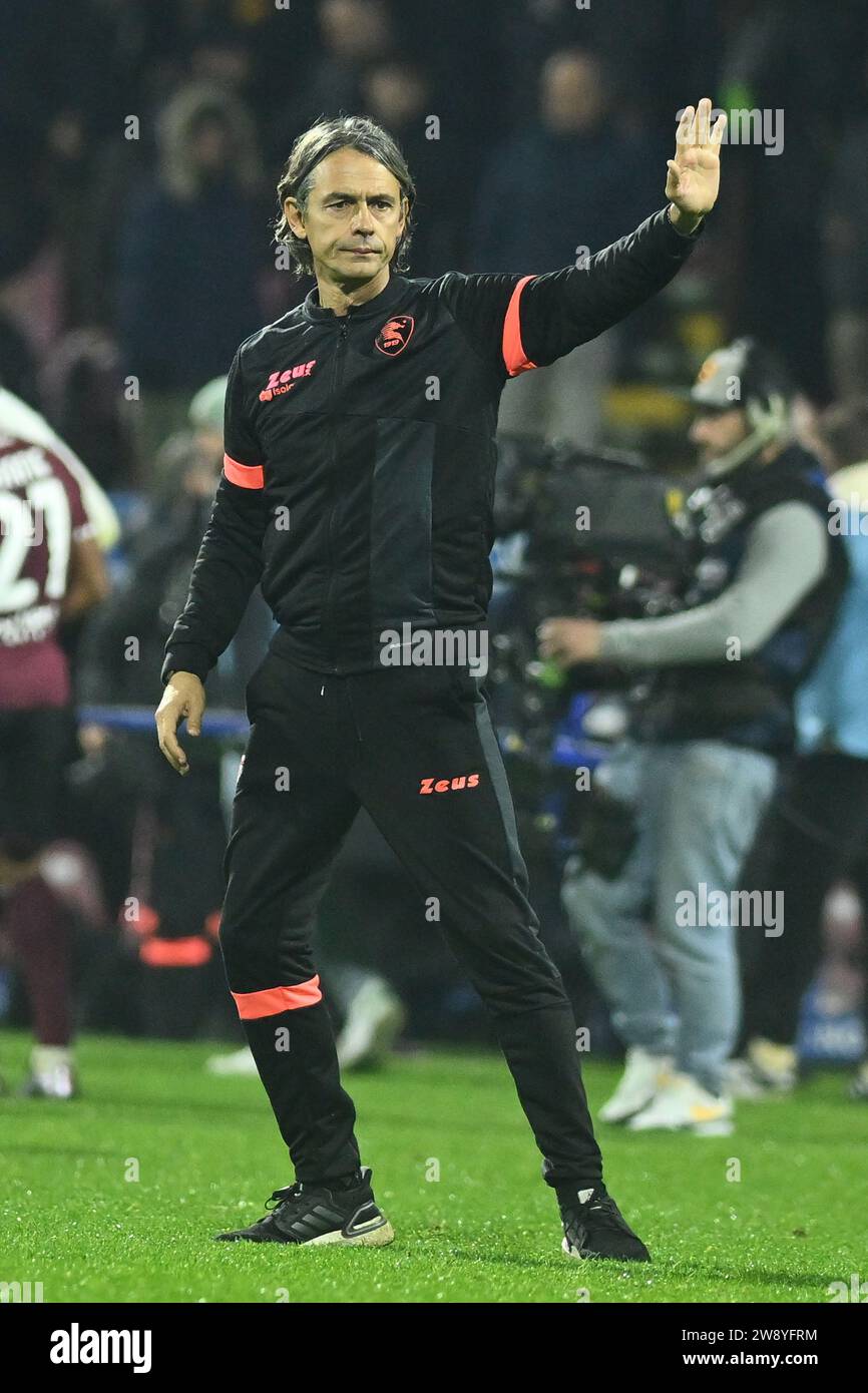 Salerno, Italy,22 Dec, 2023  Filippo Inzaghi  Coach of US Salernitana 1919 gestures  during the Serie A Macth Between US Salernitana 1919 vs AC Milan  Credit:Agostino Gemito/ Alamy Live News Stock Photo