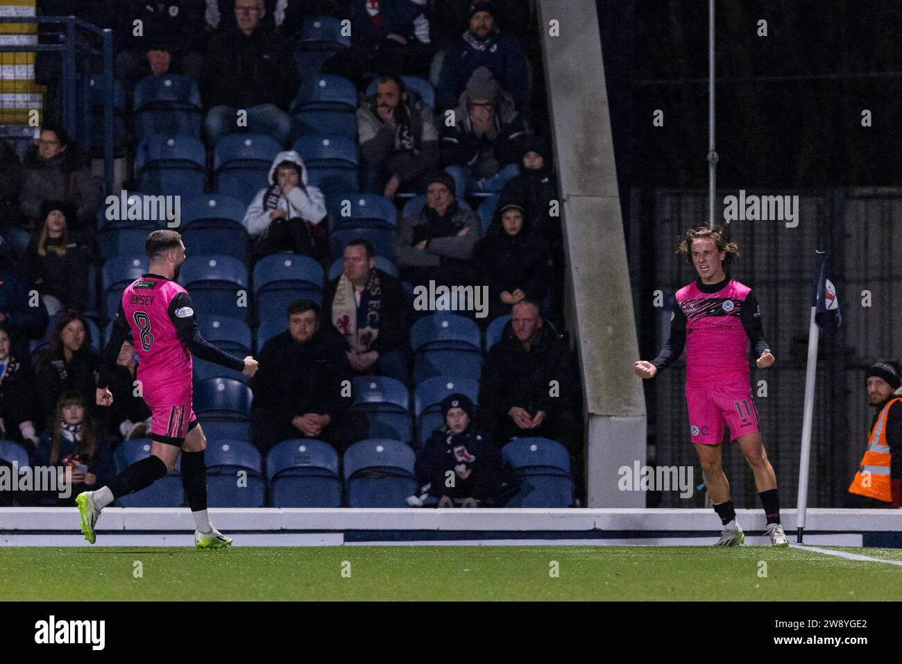 Kirkcaldy, Scotland. 22 December 2023. Logan Chalmers (11 Ayr) puts