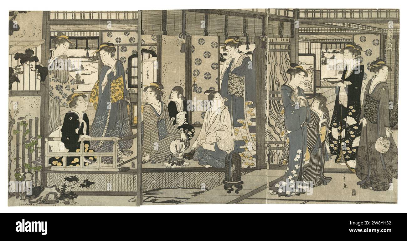 Bellflowers (Asagao), from the series Genji in Fashionable Modern Guise (Furyu yatsushi Genji: Asagao) 1929 by Chobunsai Eishi Stock Photo