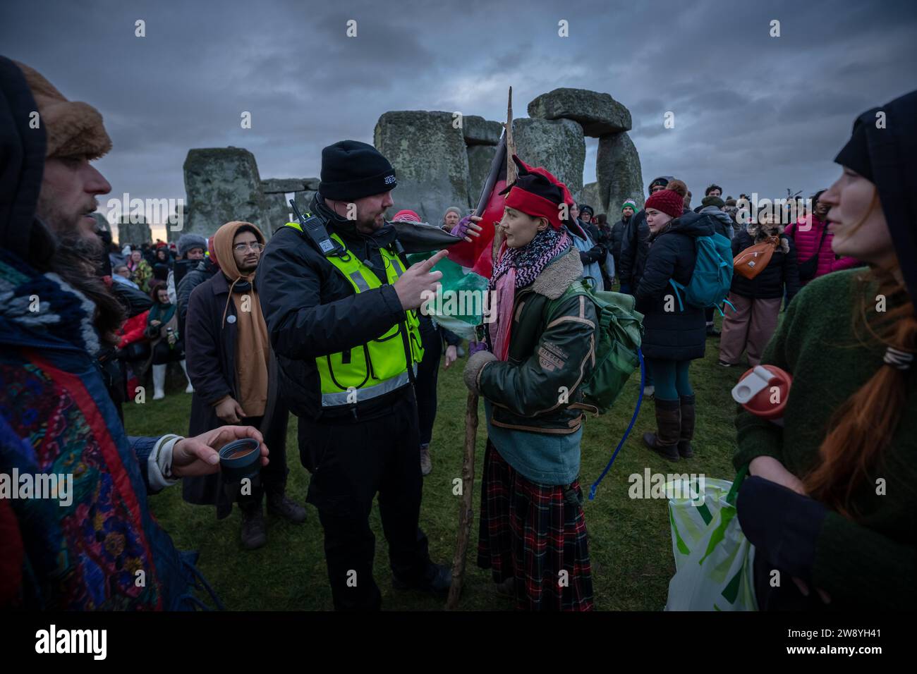 Wiltshire UK 22nd December 2023 Winter Solstice Celebrations At wiltshire-uk-22nd-december-2023-winter-solstice-celebrations-at