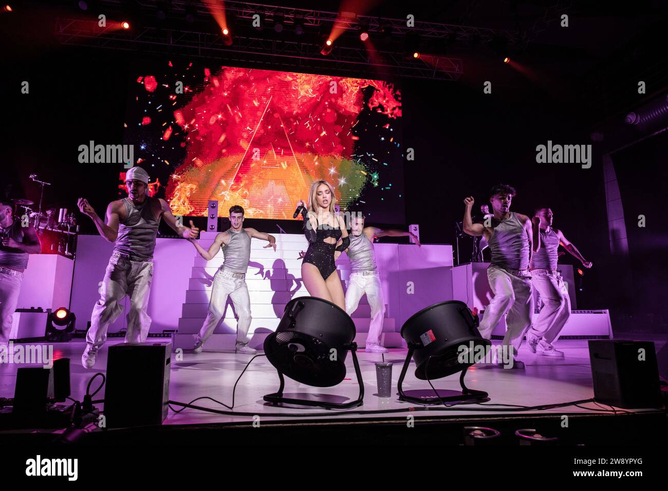 Barcelona, Spain. 2023.12.12. Ana Mena perform on stage during Bellodrama Tour at Sant Jordi Club on December 22, 2023 in Barcelona, Spain. Stock Photo