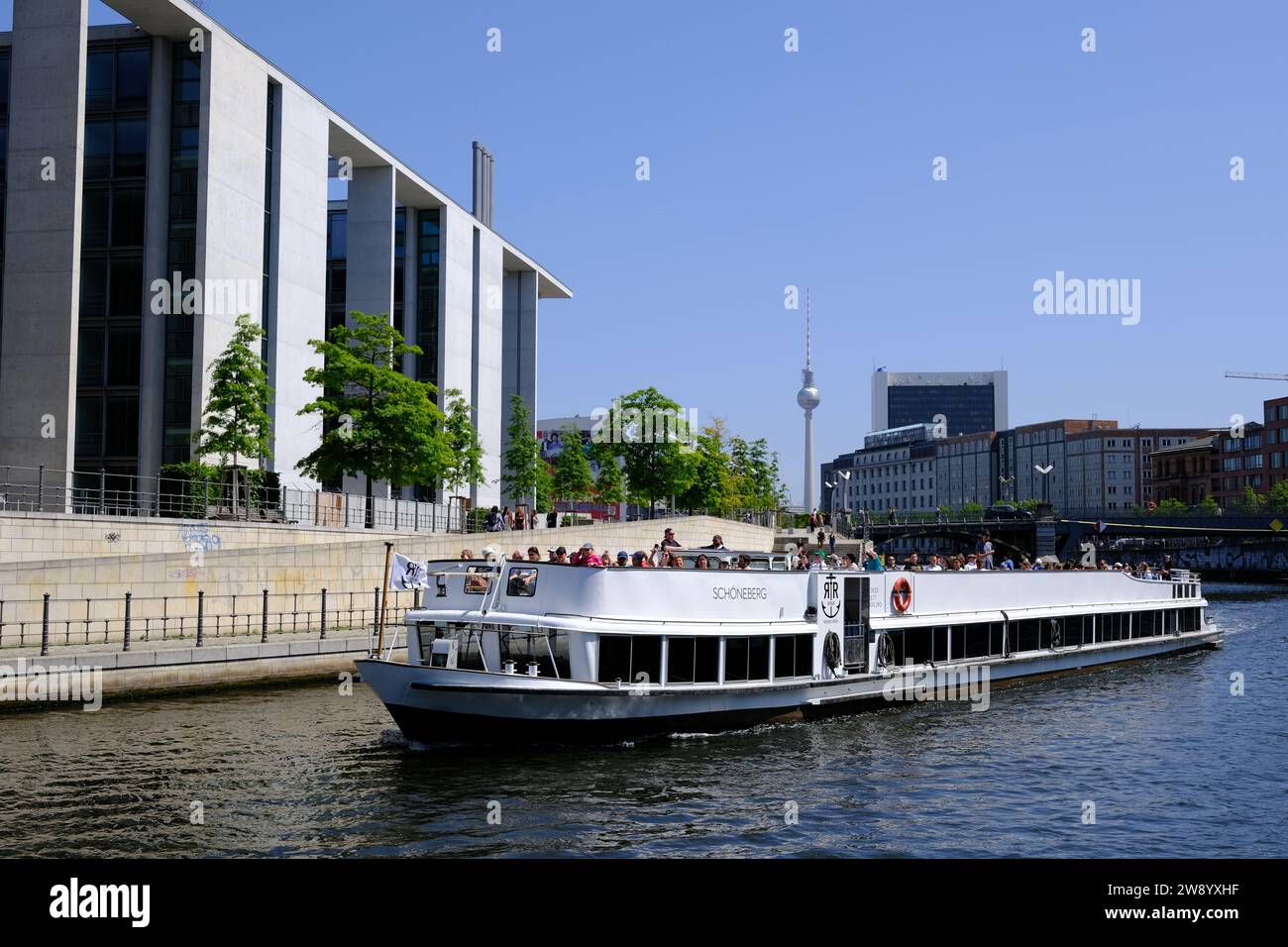 Berlin Germany - Waterfront German Chancellery Stock Photo