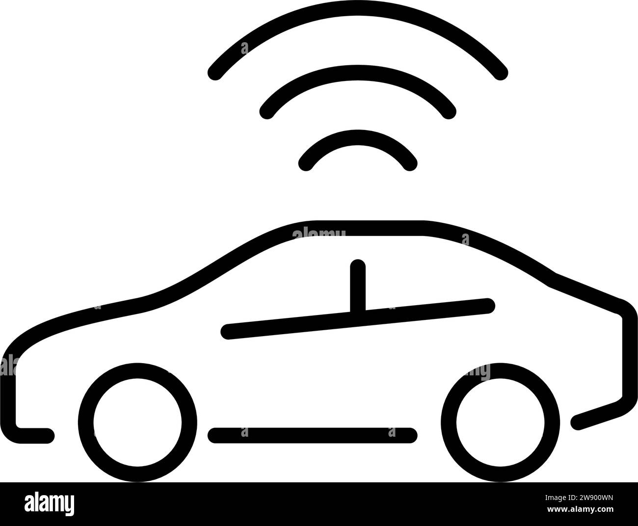 Smart car. Internet of things, self-driving vehicle. Pixel perfect icon Stock Vector