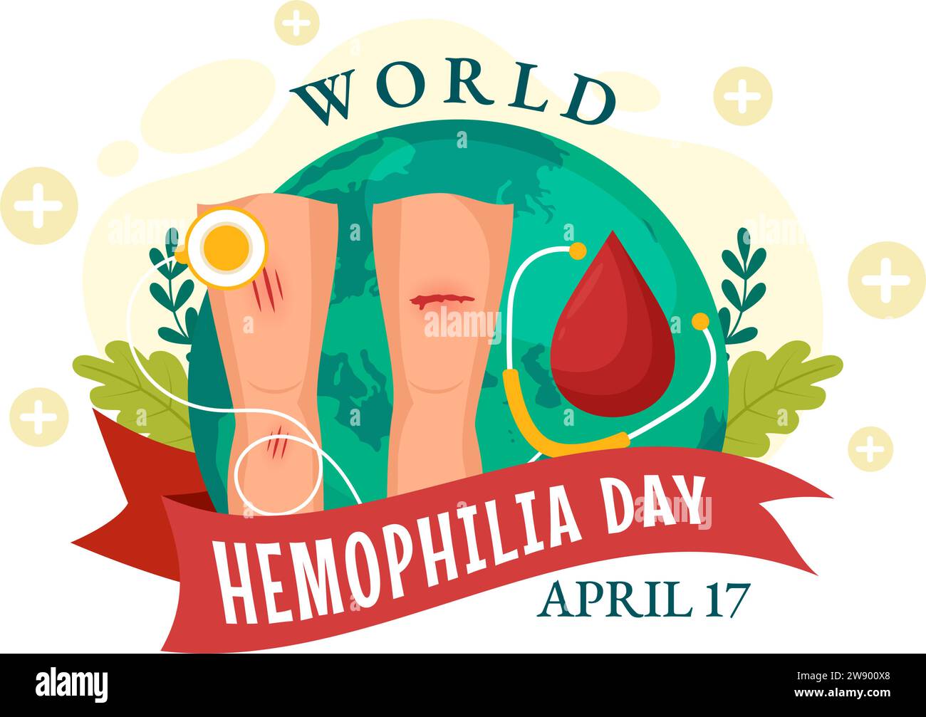 World Hemophilia Day Vector Illustration on April 17 with Red Bleeding