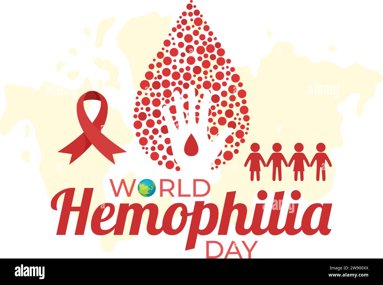 World Hemophilia Day Vector Illustration on April 17 with Red Bleeding