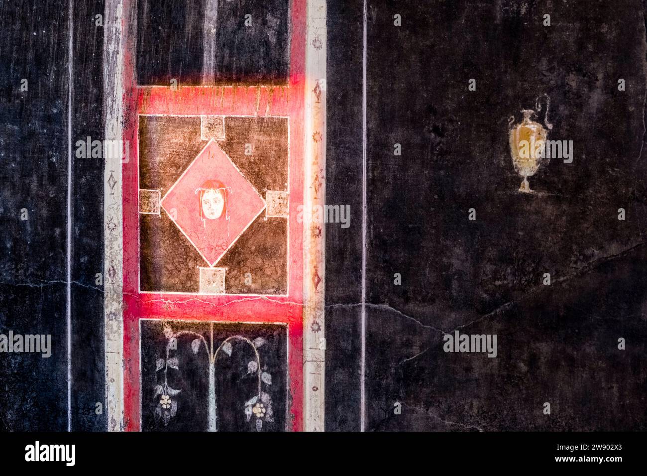 Ruins of the Casa del Frutteto in the archaeological site of Pompeii