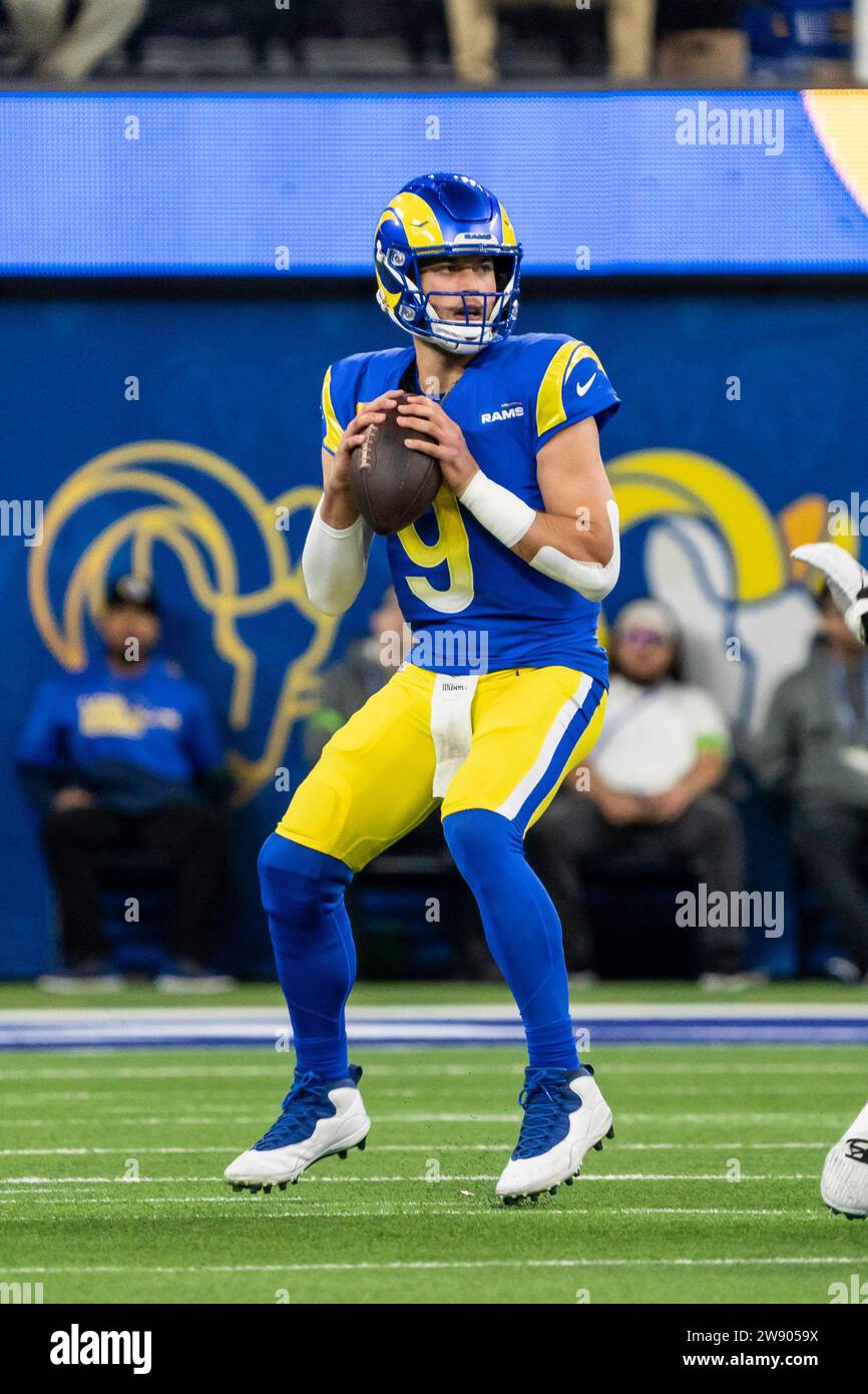 Los Angeles Rams Quarterback Matthew Stafford (9) Throws A Pass During ...