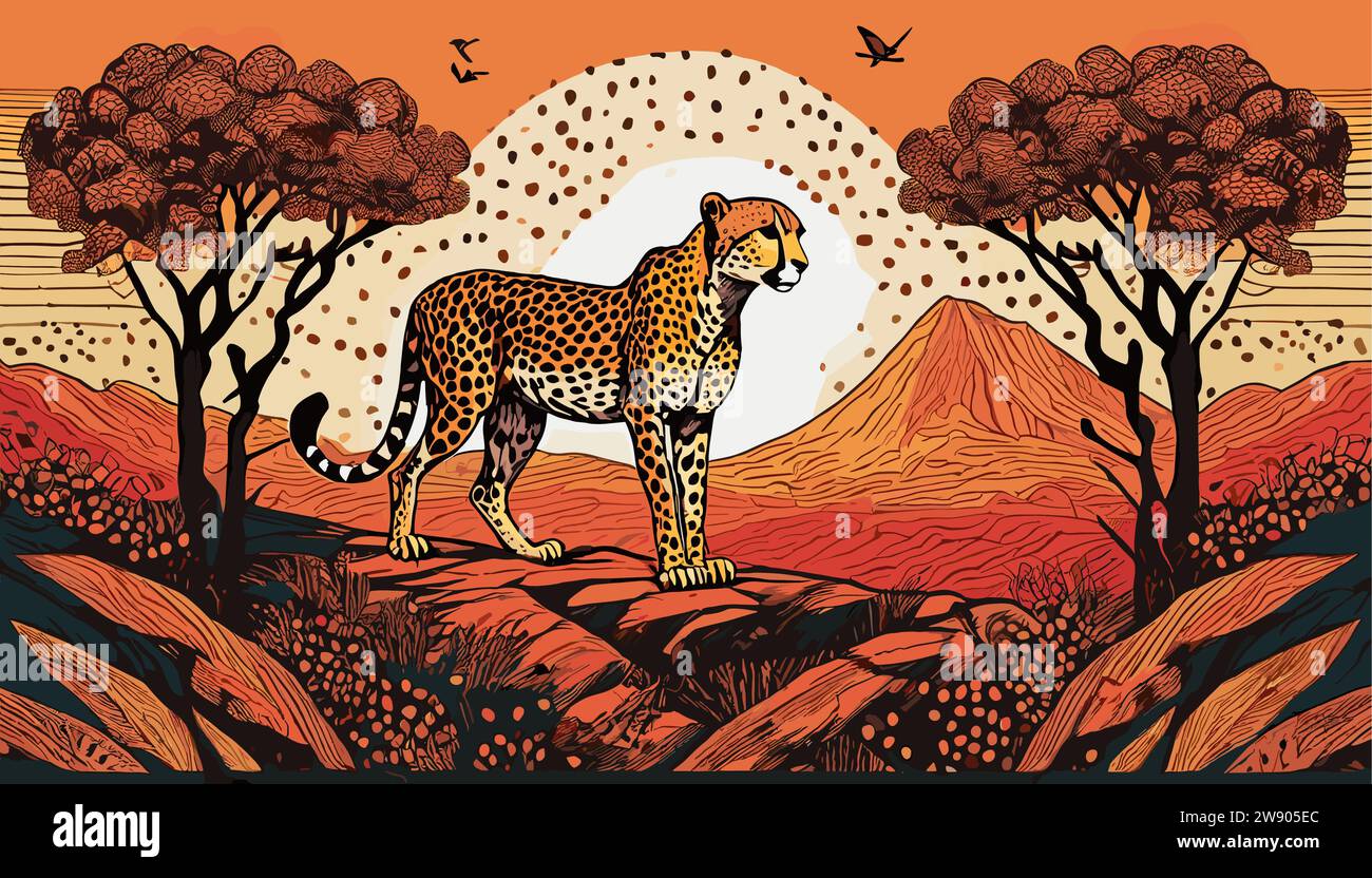 Cheetah art Stock Vector Images - Alamy