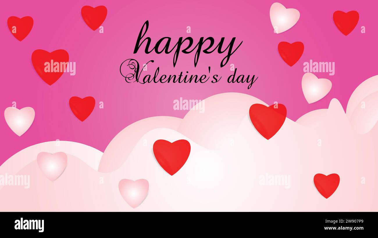 Valentine's Day background with Heart Shaped Balloons. Vector ...