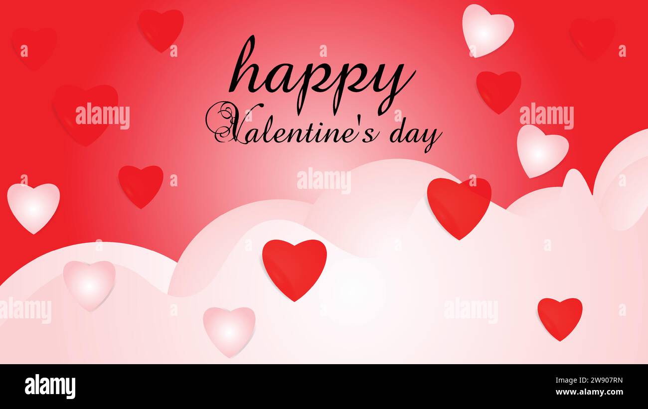 Valentine's Day background with Heart Shaped Balloons. Vector ...