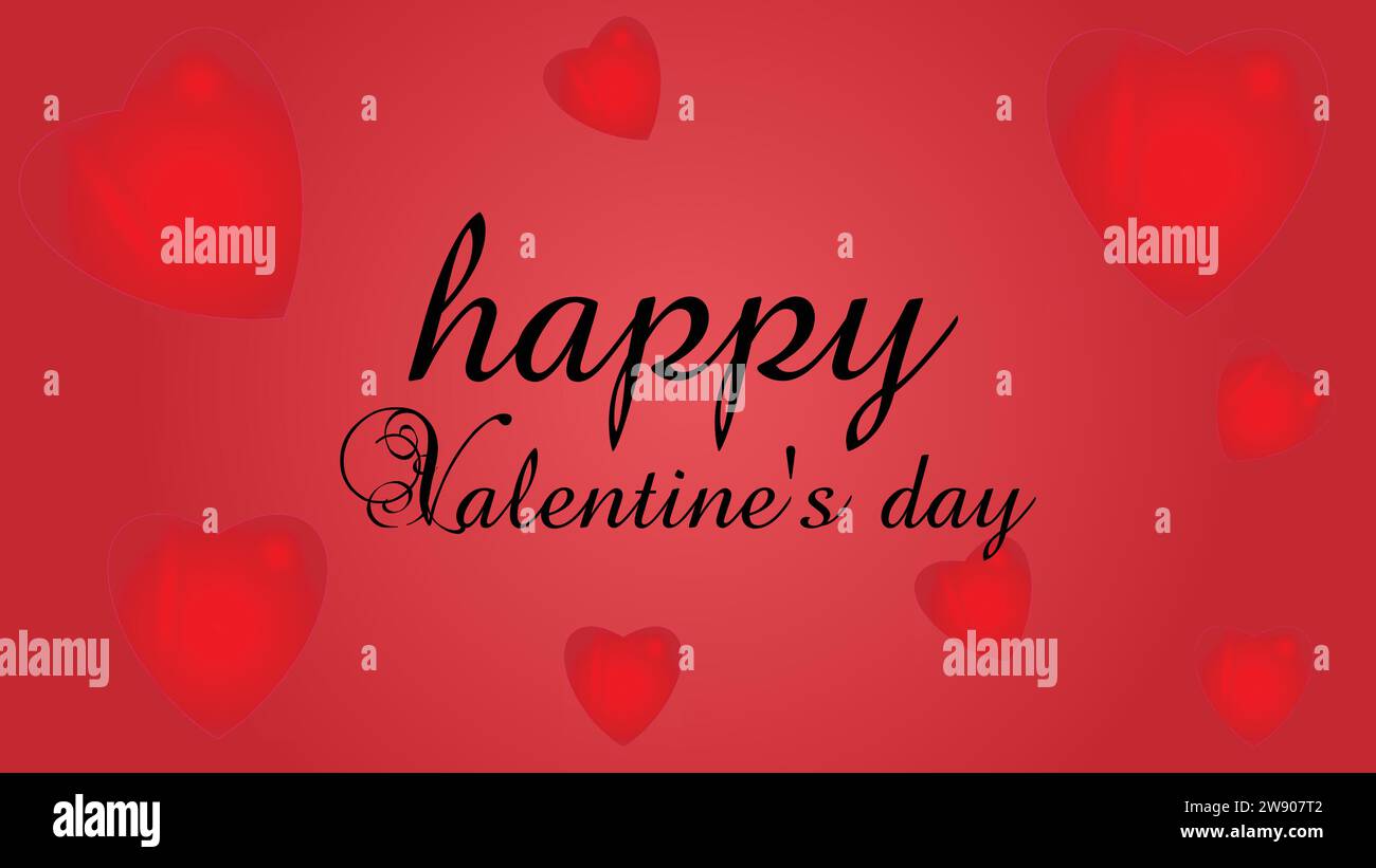 Valentine's Day background with Heart Shaped Balloons. Vector ...