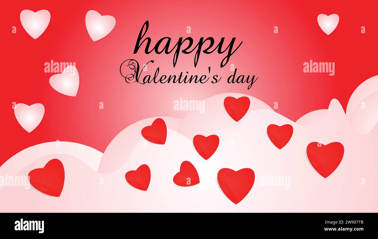 Valentine's Day background with Heart Shaped Balloons. Vector ...