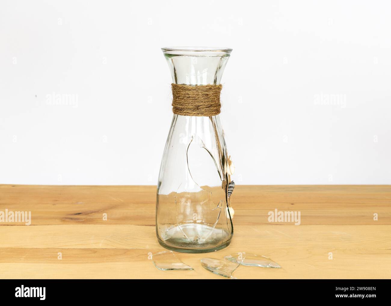 A decorative broken glass vase closeup Stock Photo Alamy