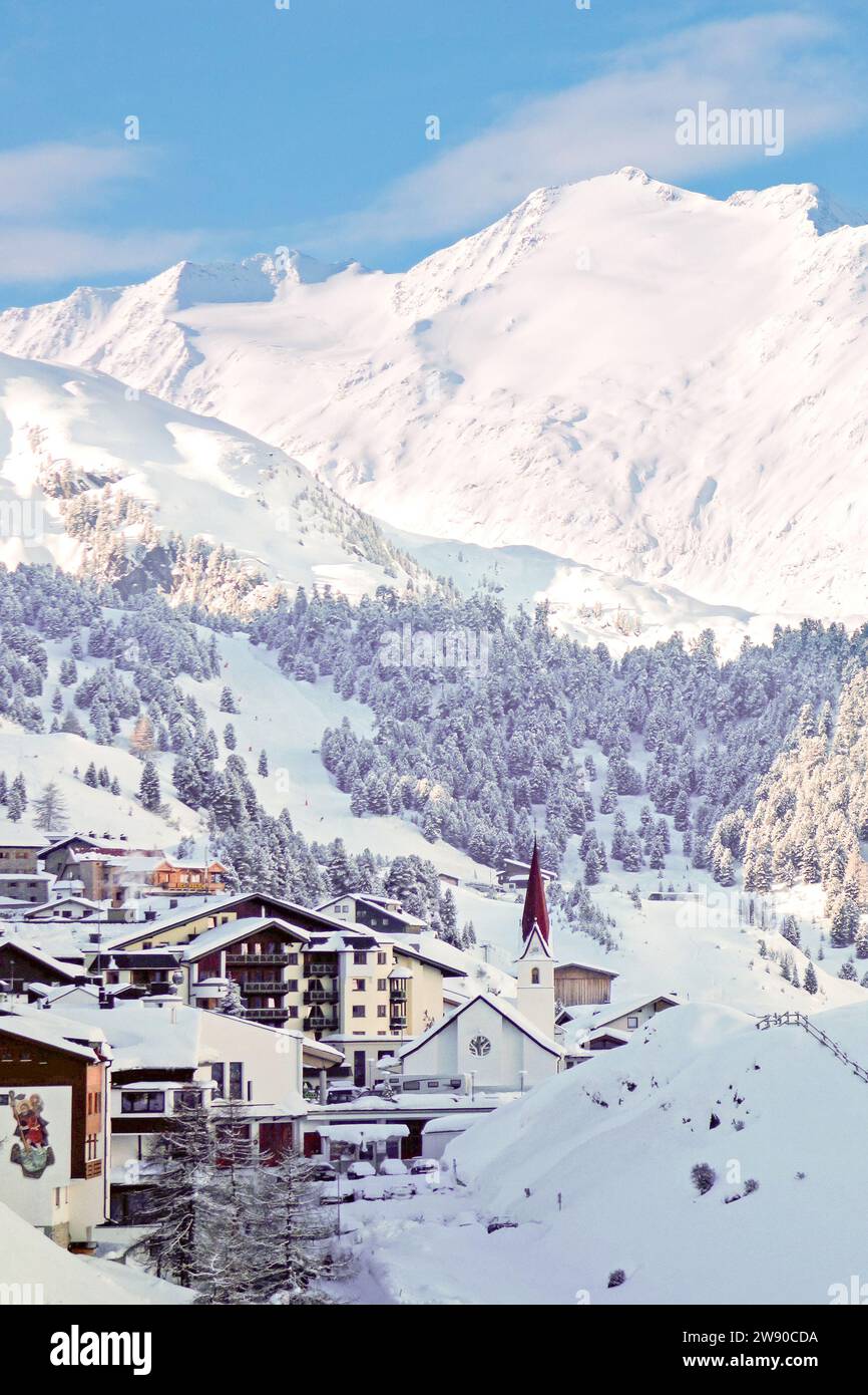 Obergurgl, Gurgl ski resort village, Austria Stock Photo