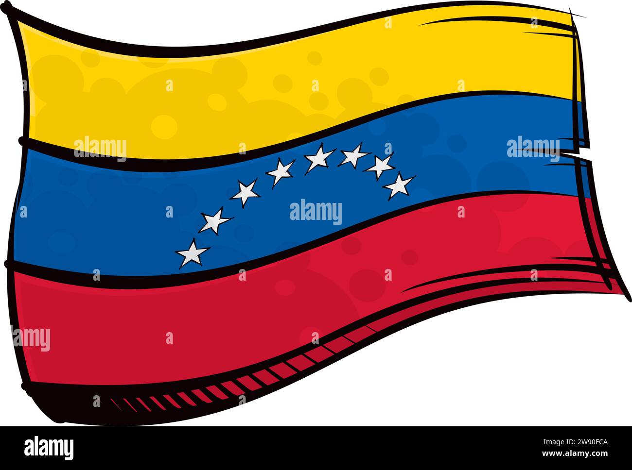 Venezuela national flag in graffiti style Stock Vector