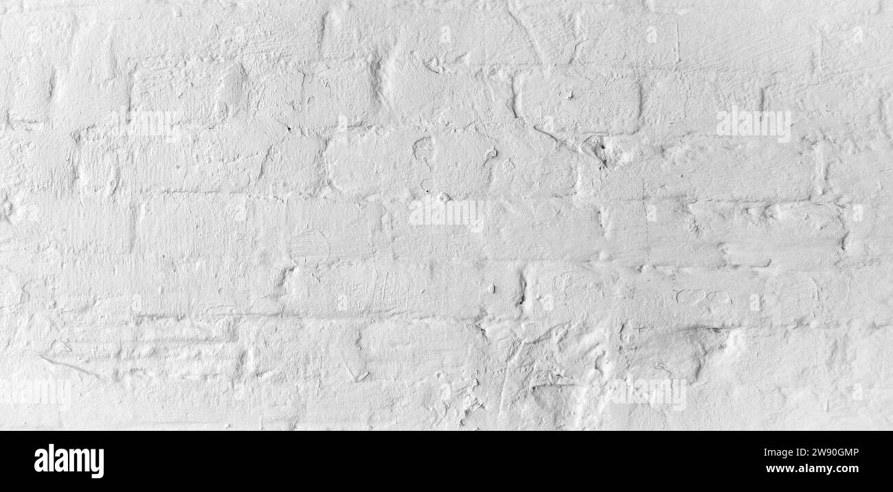 The White Old Brick wall background or texture. Selective focus Stock Photo