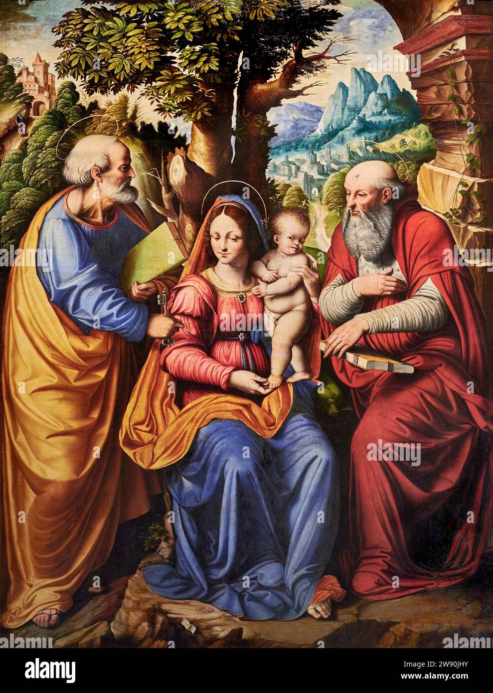 Madonna col Bambino tra S. Pietro e S. Girolamo tempera e olio su