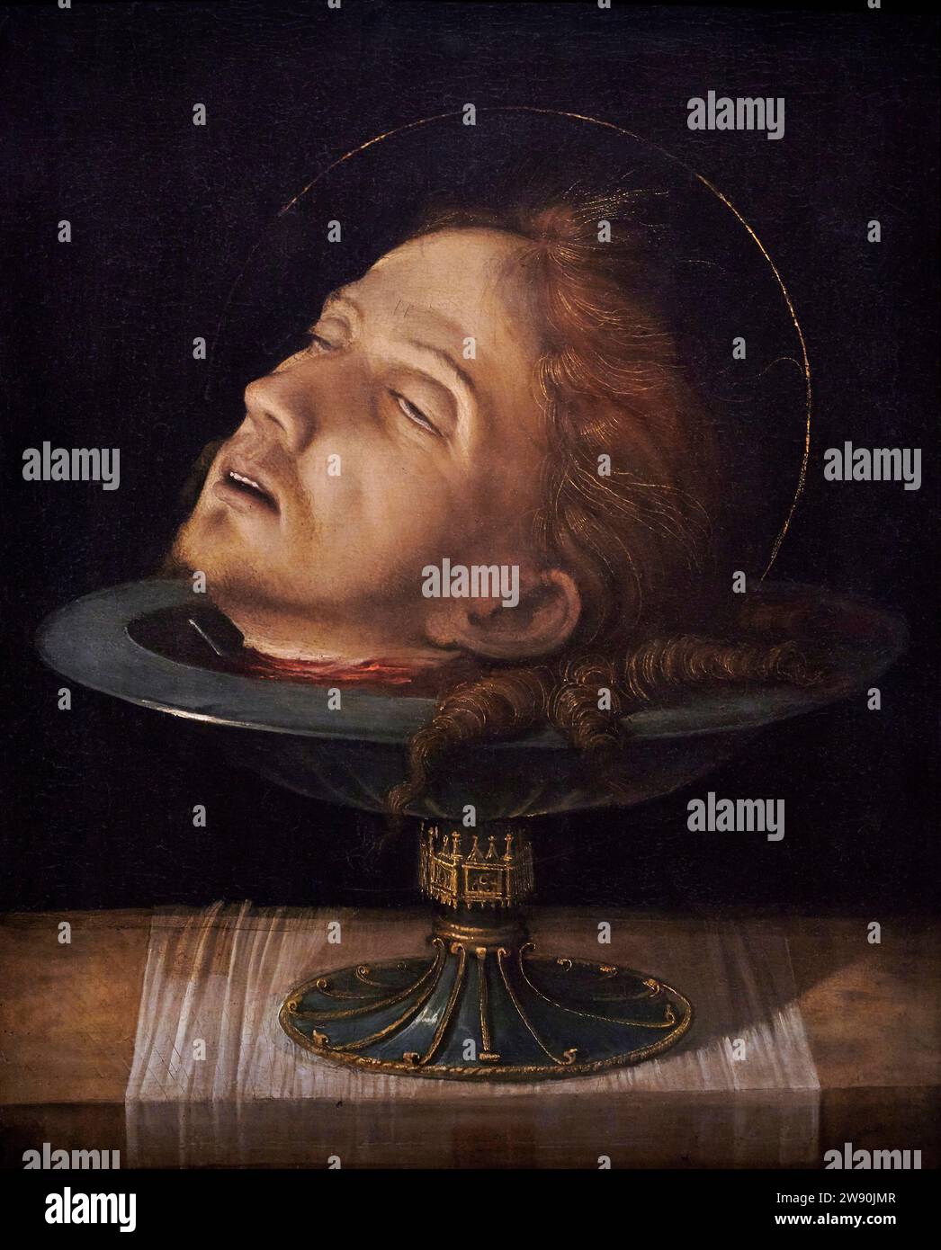 Testa di S. Giovanni Battista tempera e olio su tavola pittore