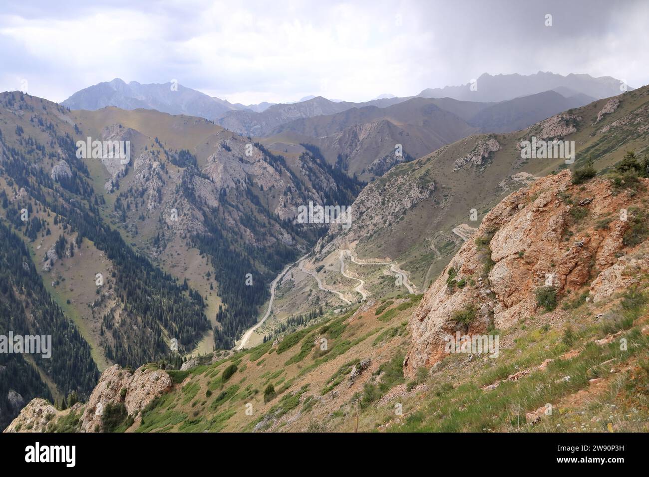 the Moldo-Ashuu pass, district of Songkol Region in western Kyrgyzstan Stock Photo