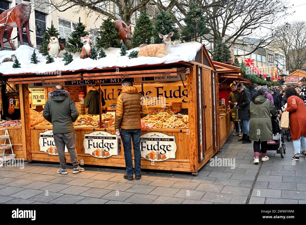 Christmas Market in Bristol Broadmead shopping centre Stock Photo Alamy