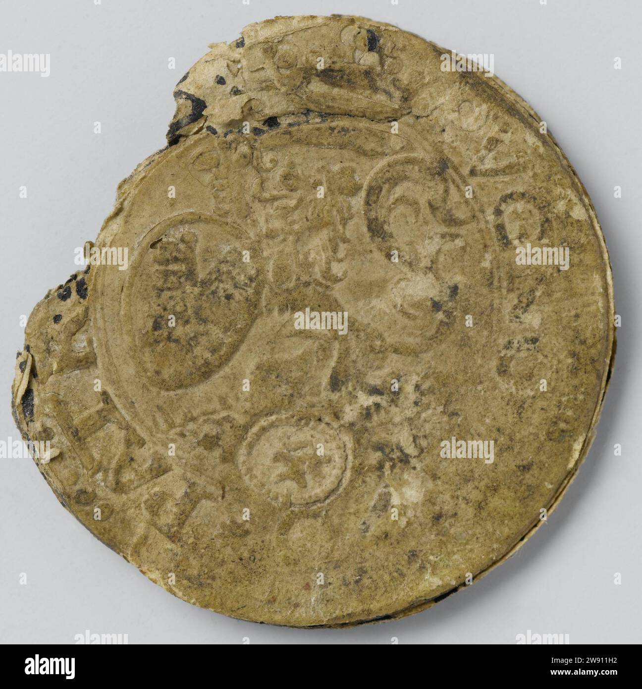 quarter guilders; paper emergency coin from Leiden, beaten during the ...