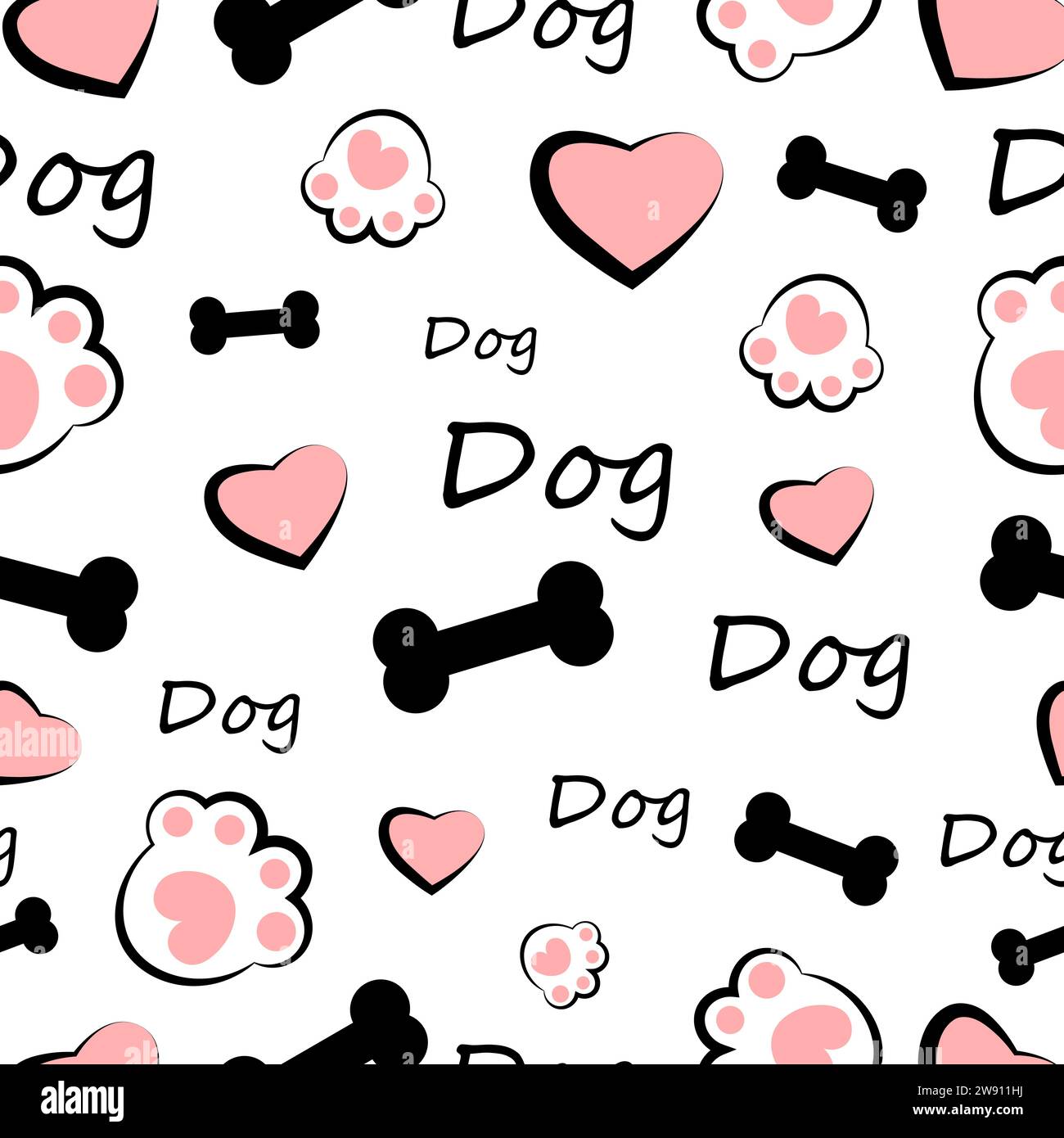 Seamless texture with dogs. Doodle Stock Vector Image & Art - Alamy