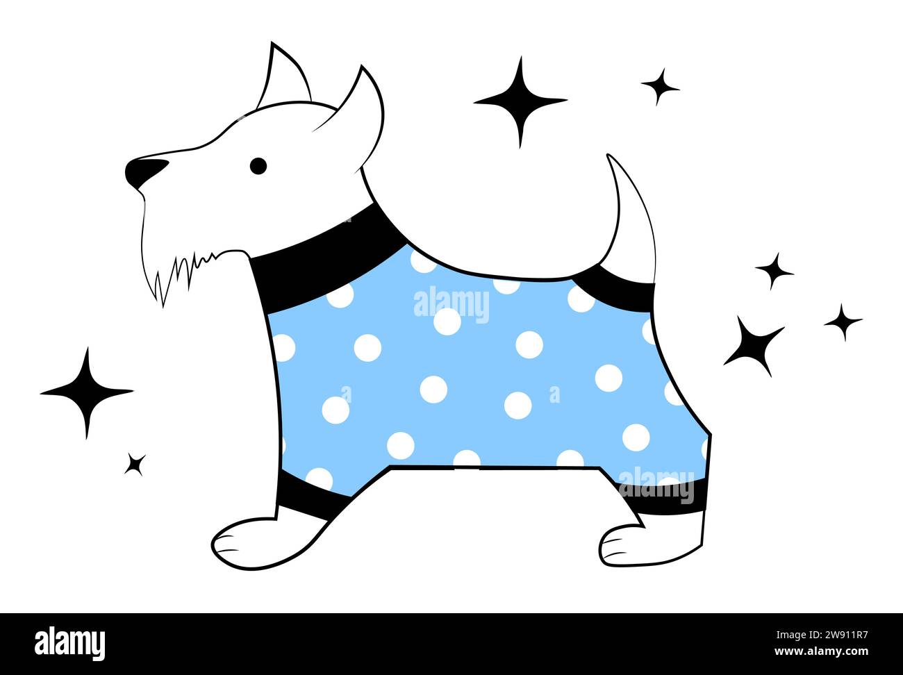 Schnauzer on a white background Stock Vector